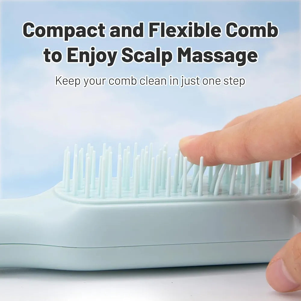 Self-Cleaning Anti-Static Massage Comb, One-Pull Clean Massage Comb, Easy Clean Hair Brush, Scalable Rotate Lifting Self Cleaning Hairbrush Hair Styling Tools For Women (Pack Of 1)