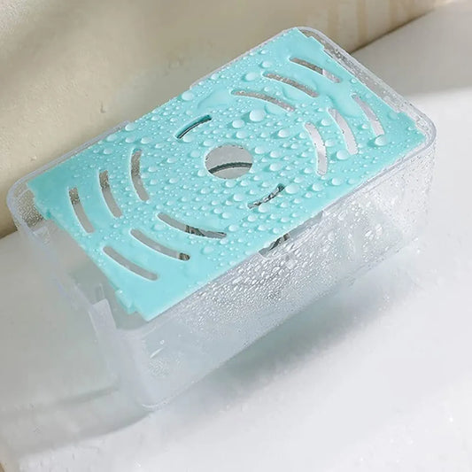 Plastic 2-in-1 Portable Laundry Rolling Soap Box Soap Bar Box Dispenser with Rubber Roller Foaming Soap Saver with Drain Holes and Spring Travel Soap Holder, Multicolor (12.2L x 7.2W Cm)