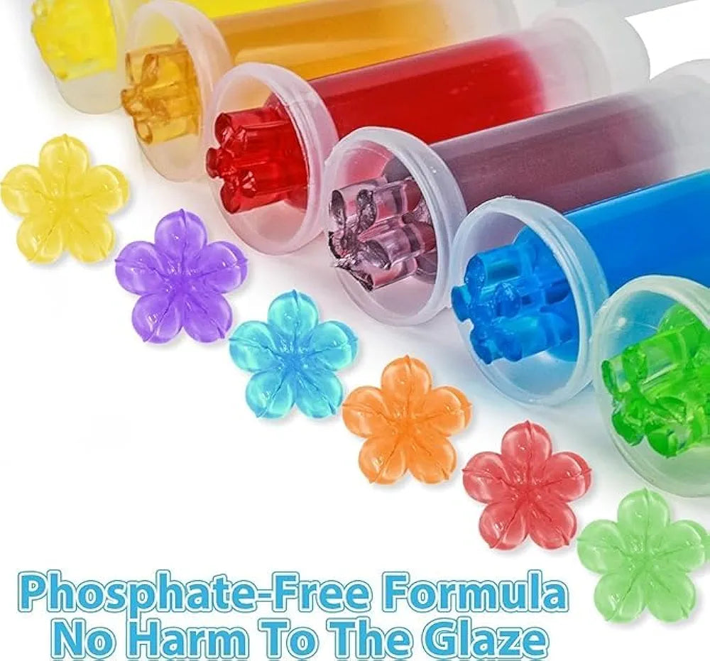 Toilet Cleaning Gel Flower Bathroom Cleaner Toilet Fresheners Air Fresher For Remove Bad Smell Bad Odor, Long-Lasting Refills Gel Stamp Injection Multicolor
