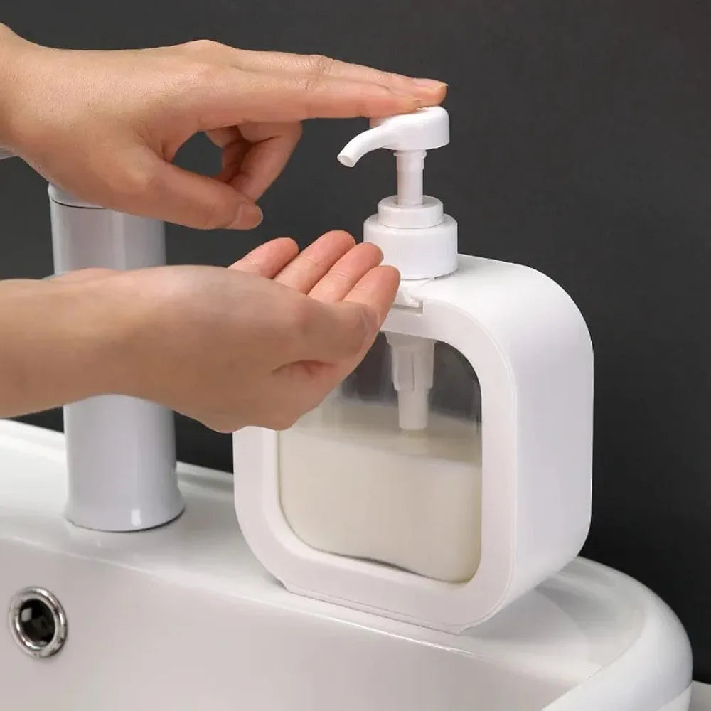 Multipurpose Dispenser Bottle Refillable for Handwash Soap, Bathroom, Kitchen, Sink, Wash Basin, Shower Gel, Shampoo Pump Dispenser Bottle