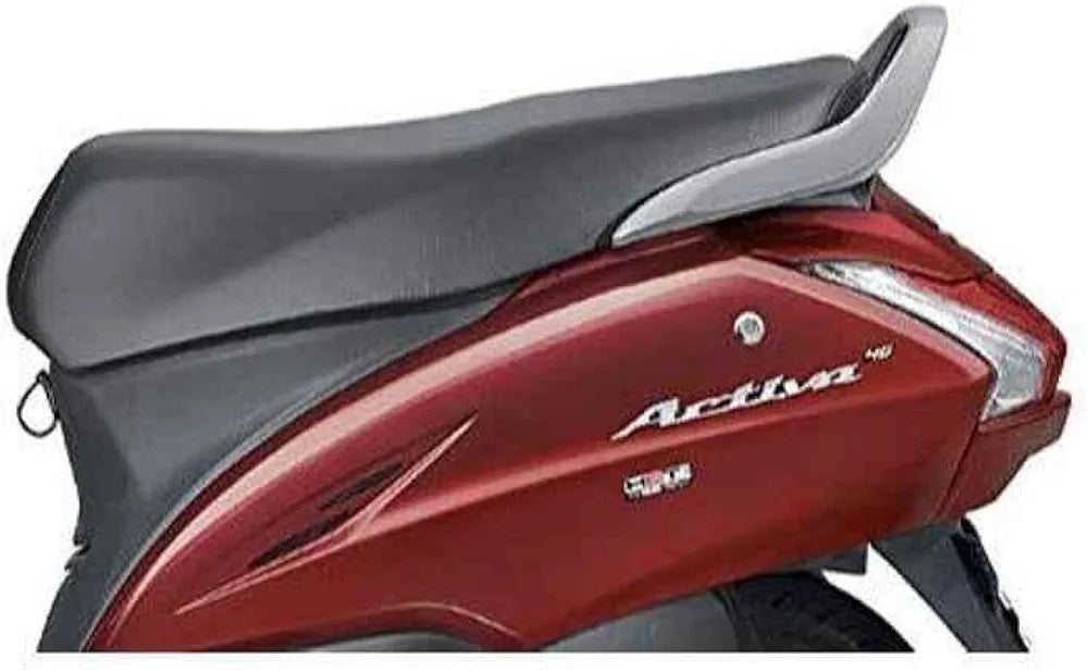 Black Leather Seat Cover for Honda Activa - Fits All Models (3G/4G/5G/6G), Waterproof, Heat Resistant, Rope Fitted, Durable and Stylish Protection
