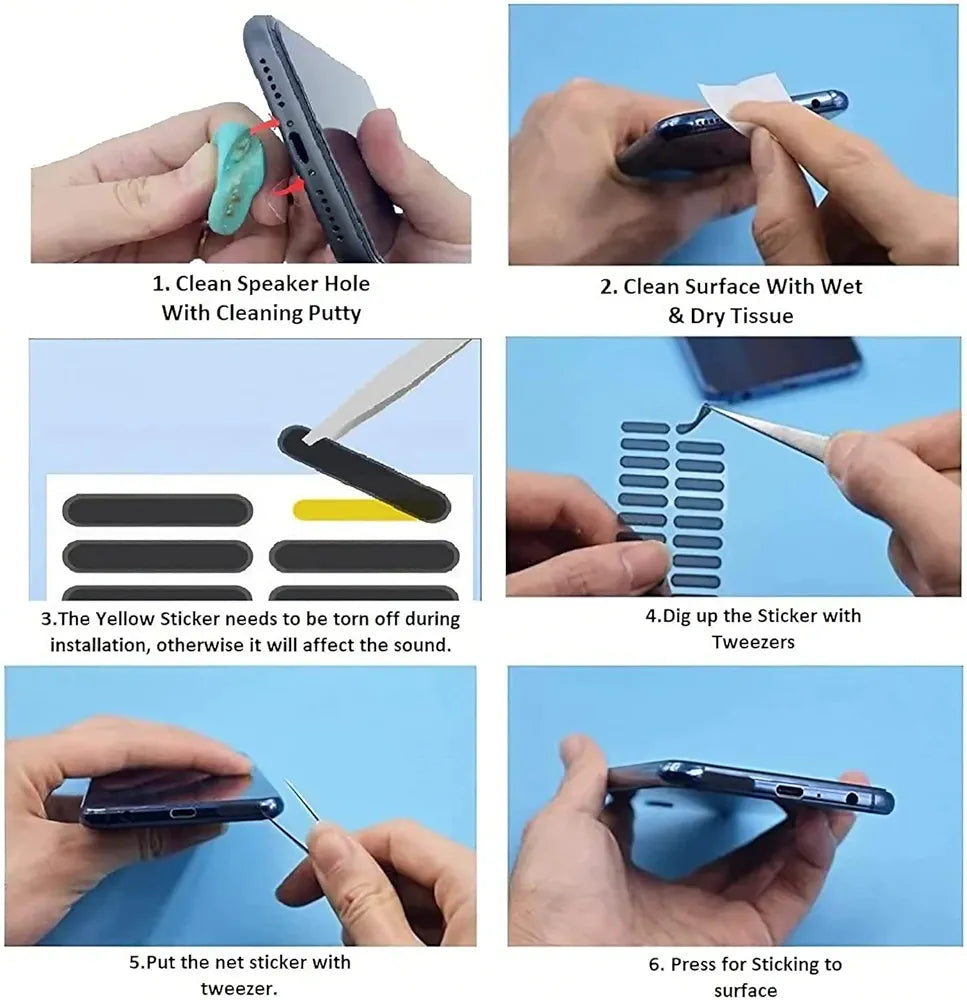 Mobile Phone Dustproof Net Stickers, Speaker Mesh Anti Dust Proof Adhesive Sticker for iPhone and Android Phone Speaker Dustproof Sticker