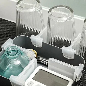 Refrigerator Internal Drawer Shelf Divider Clip Expandable Fridge Drawers Storage Partition Clips Storage Organizer Space Dividing Bottle ( 4ps white)