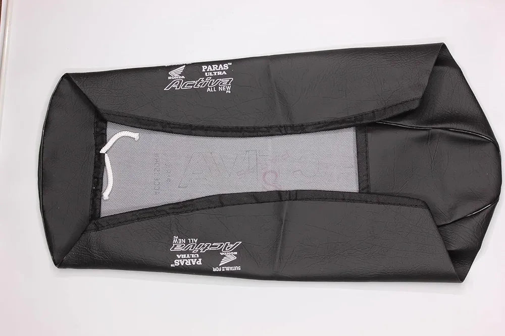 Black Leather Seat Cover for Honda Activa - Fits All Models (3G/4G/5G/6G), Waterproof, Heat Resistant, Rope Fitted, Durable and Stylish Protection