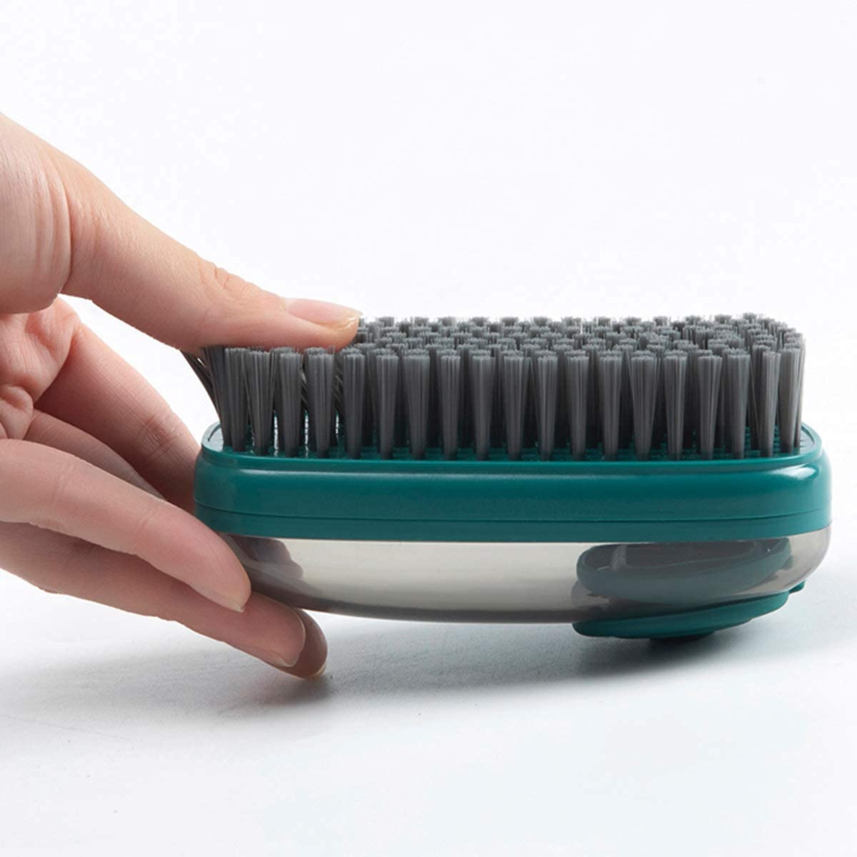 Refillable Liquid Cloth Brush Convenient and Eco-Friendly Fabric Cleaning with Liquid Dispenser Laundry Scrub Brush Clothes Shoes etc Washing Scrubbing Brush, with Easy Grip (Multicolor)