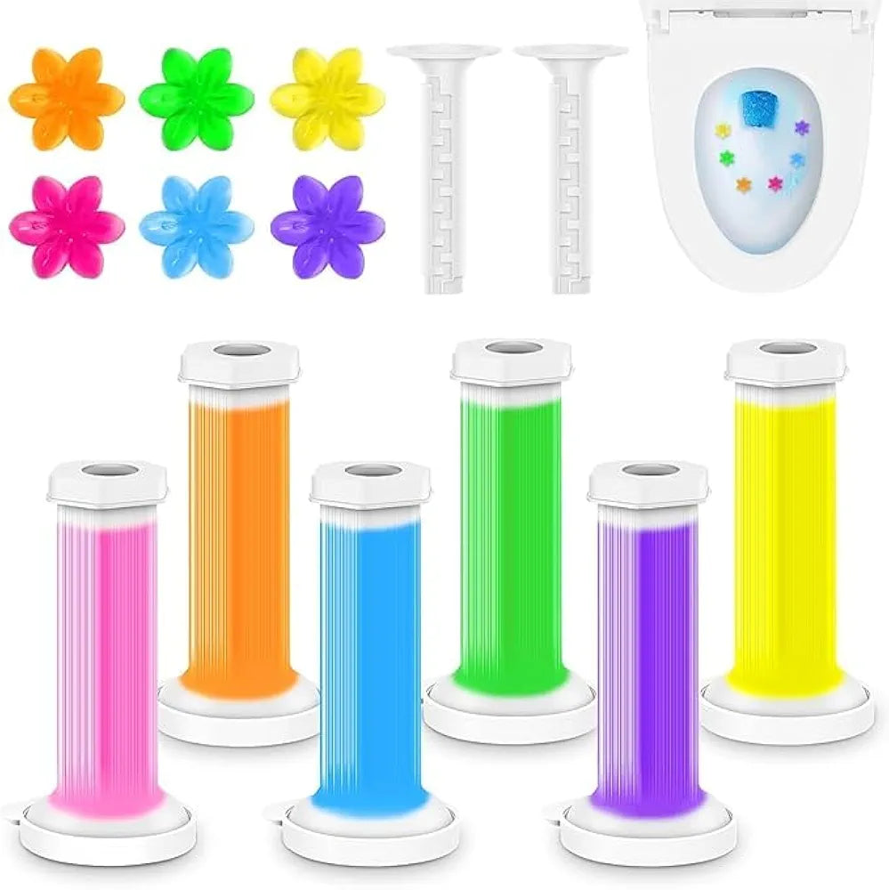 Toilet Cleaning Gel Flower Bathroom Cleaner Toilet Fresheners Air Fresher For Remove Bad Smell Bad Odor, Long-Lasting Refills Gel Stamp Injection Multicolor