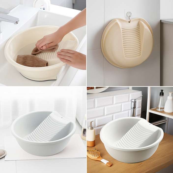 Plastic 1 Piece Wash Board/Washing Board for Clothes/Wash Board Basin for Washing Clothes/Wash Board Basin Tub for Clothes/Wash Board Basin/Anti-Slip Board for Small Clothes
