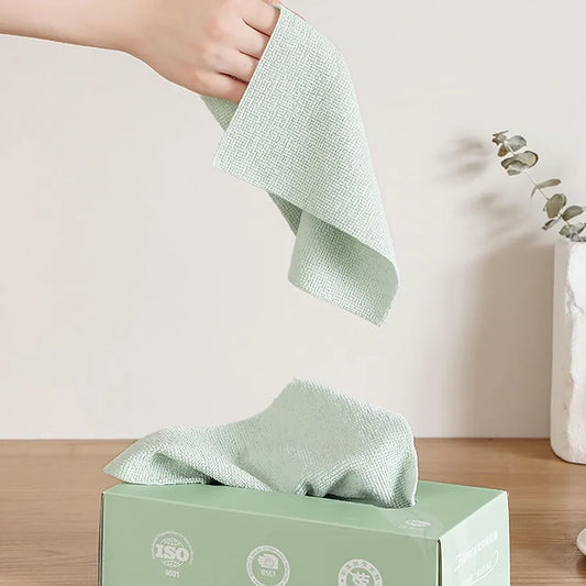Microfiber Cleaning Cloth - 20 PCS Reusable Microfiber Multi Functional Cleaning and Drying Wipes for Home Kitchen & Office | Strong Absorbent Cleaning Cloth with Dispenser Box (Pack of 1 Box) multicolour
